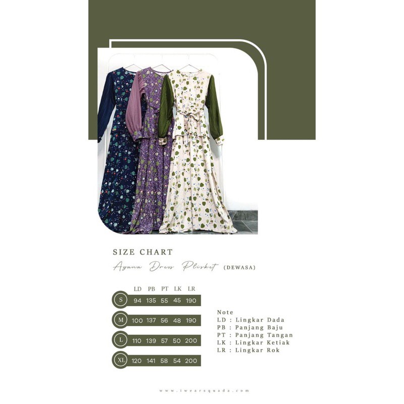 Ayana dress plisket Dewasa by River Daster