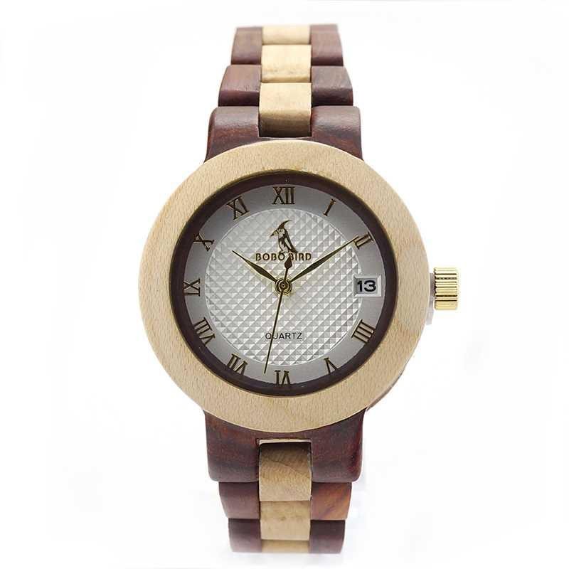 BOBO BIRD Jam Tangan Kayu Analog Wanita - M19 - Brown