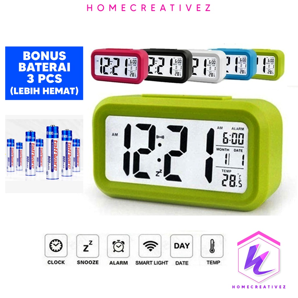 HOME CREATIVE 100% ORI Jam LCD JAM Digital Clock Dengan Alarm Jam Meja Multifungsi Jam Meja Hias Jam Meja Alarm Taffware