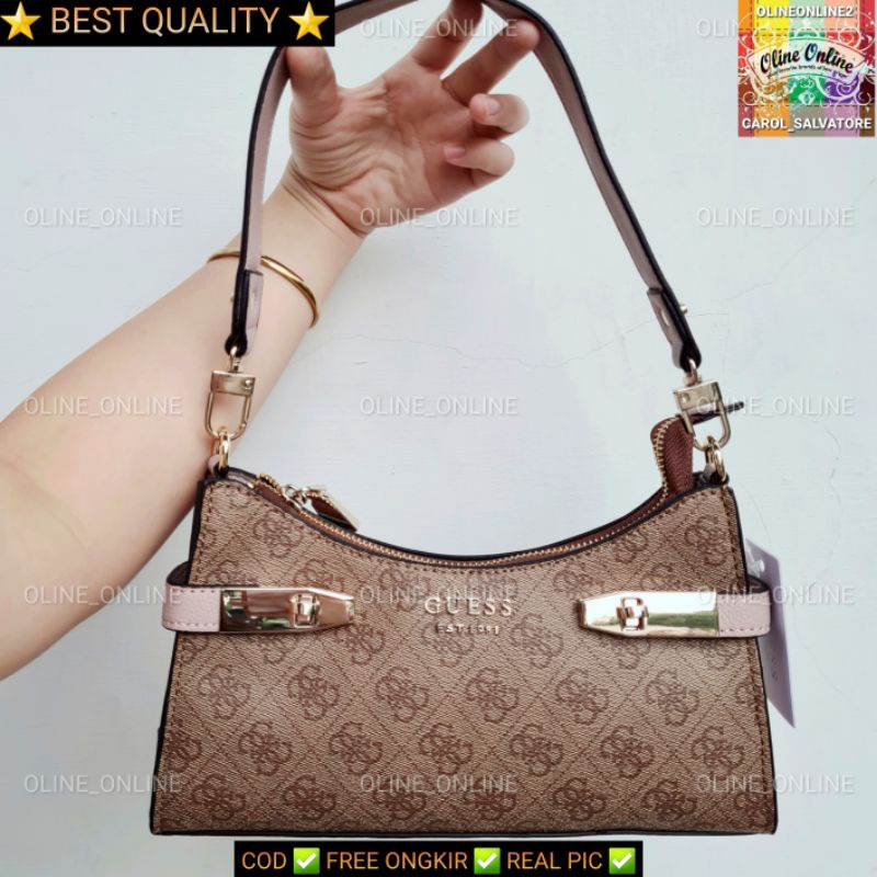 Tas zadie shoulder bag 4 warna brown black beige pink grey gs hitam abu coklat motif 4g batik gb cangklong