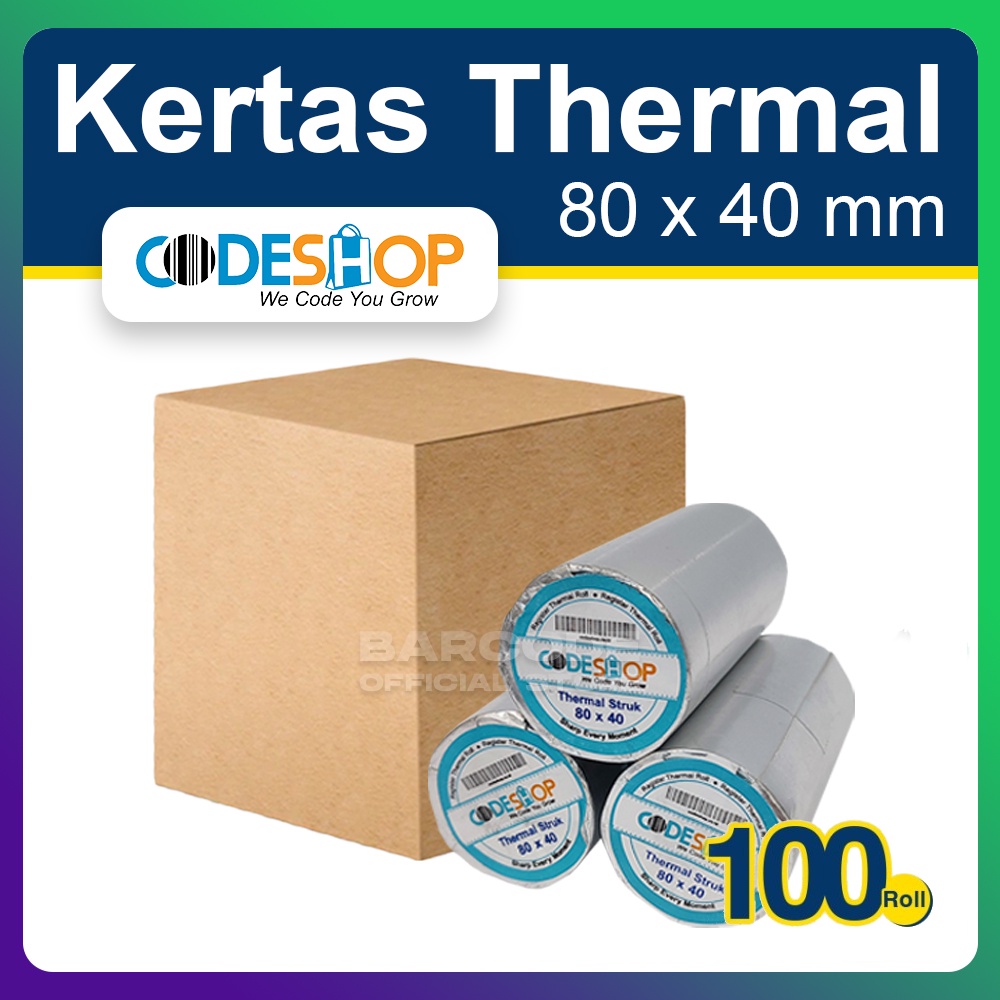 

1 Dus Kertas Struk Thermal 80x40 mm / 80 x 40 / 80x40mm Printer Bluetooth