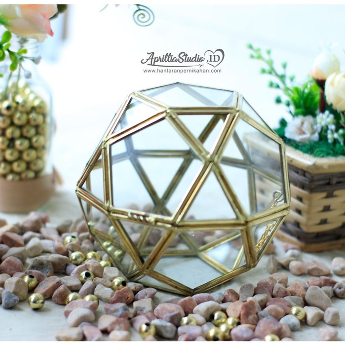 Kotak Perhiasan | Ringbox Terarium Ball UK 12x12x12 cm