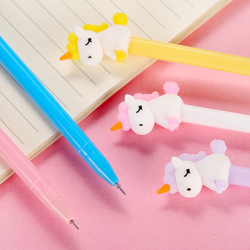 Bolpen boneka unicorn pena unicorn tinta gel hitam pen murah lucu pulpen anak murahkarakter unicorn