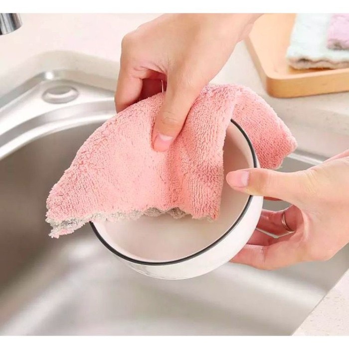 Kain Lap Microfiber Cuci Piring Anti Minyak Dapur Serbaguna