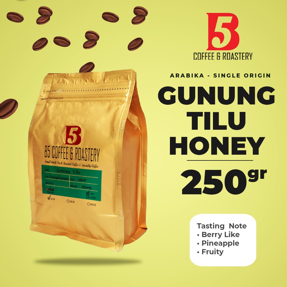 

Kopi Arabika Gunung Tilu Honey | Medium Roast 250 gr | B5 Coffee