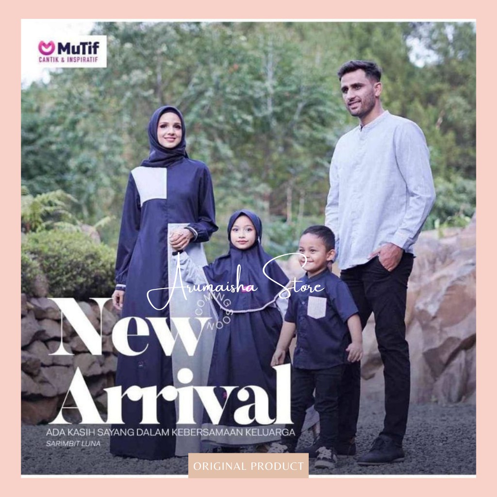 MUTIF Sarimbit Couple Luna Luciano Gamis Koko Baju Keluarga Lebaran Terbaru Seragam 7