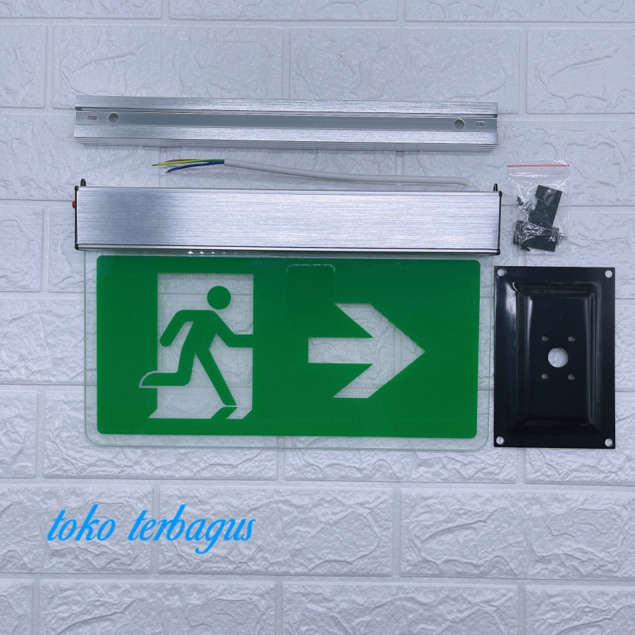 Lampu EXIT LED / Lampu petunjuk darurat Emergency EXIT Lamp 2 sisi