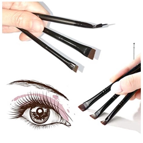 Kuas Alis Mata Bulu Pipih Hitam Make Up Ultra-Thin Precision Firming Knife-Edge Fine Eyeliner 101 102 Brush Eyebrow Brush LADALA