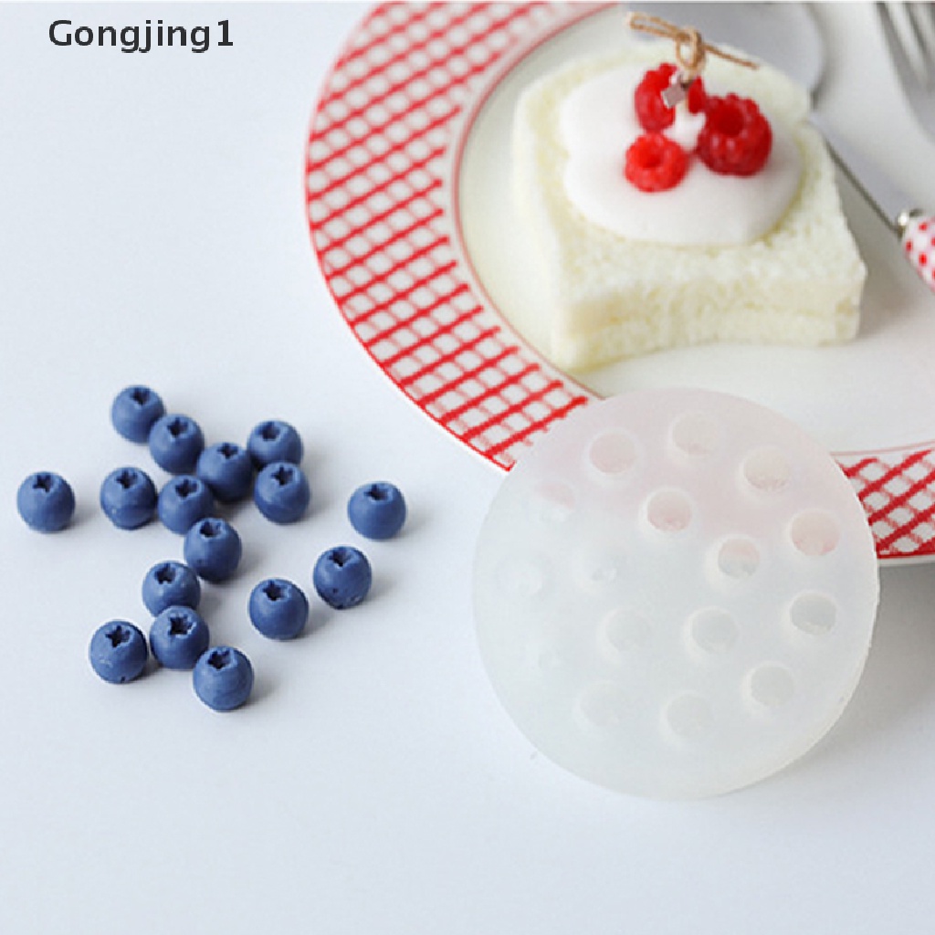 Gongjing1 Cetakan Lilin Bentuk Blueberry Raspberry Bahan Silikon Untuk Dekorasi Kue