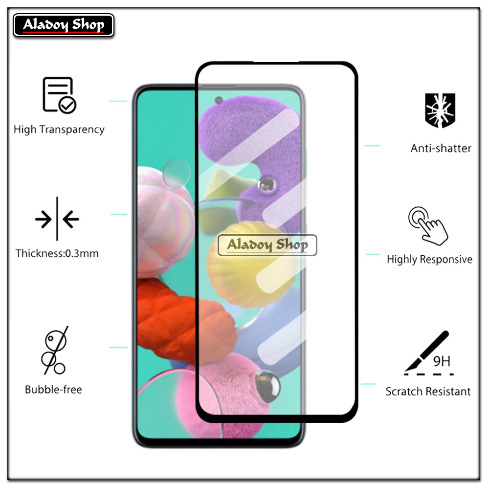 PAKET 3 IN 1 Tempered Glass Layar Samsung A51 , Samsung A71 Free Tempered Glass Camera dan Skin Carbon