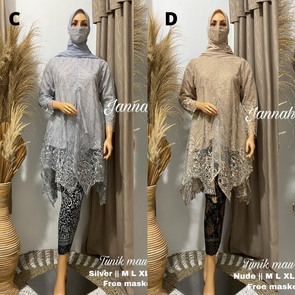 SETELAN KEBAYA MODERN TULLE MAURY ANEKA PILIHAN WARNA