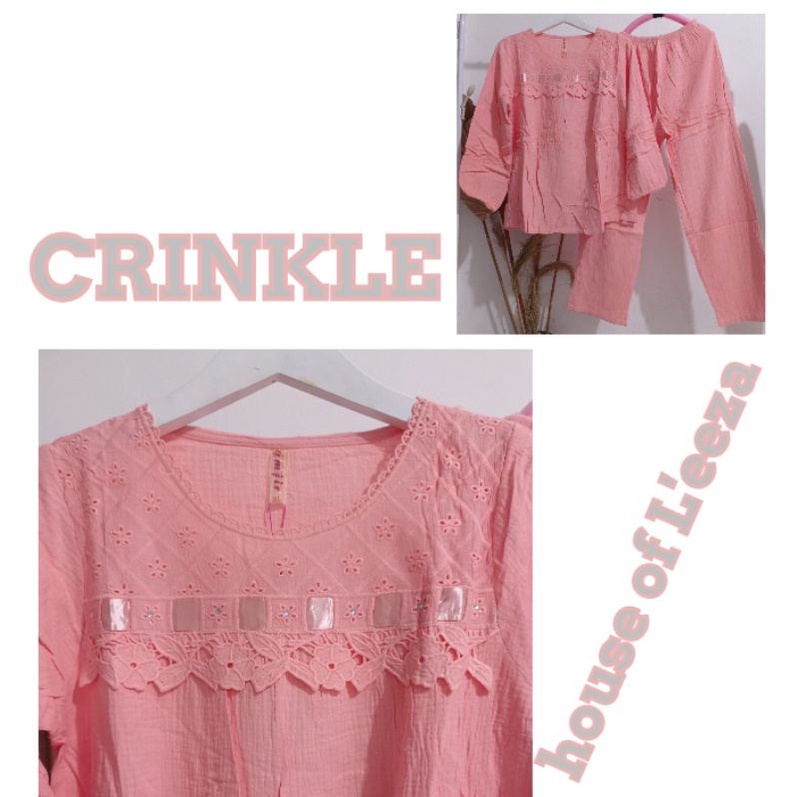 PIYAMA PP WANITA CRINKLE PEACH