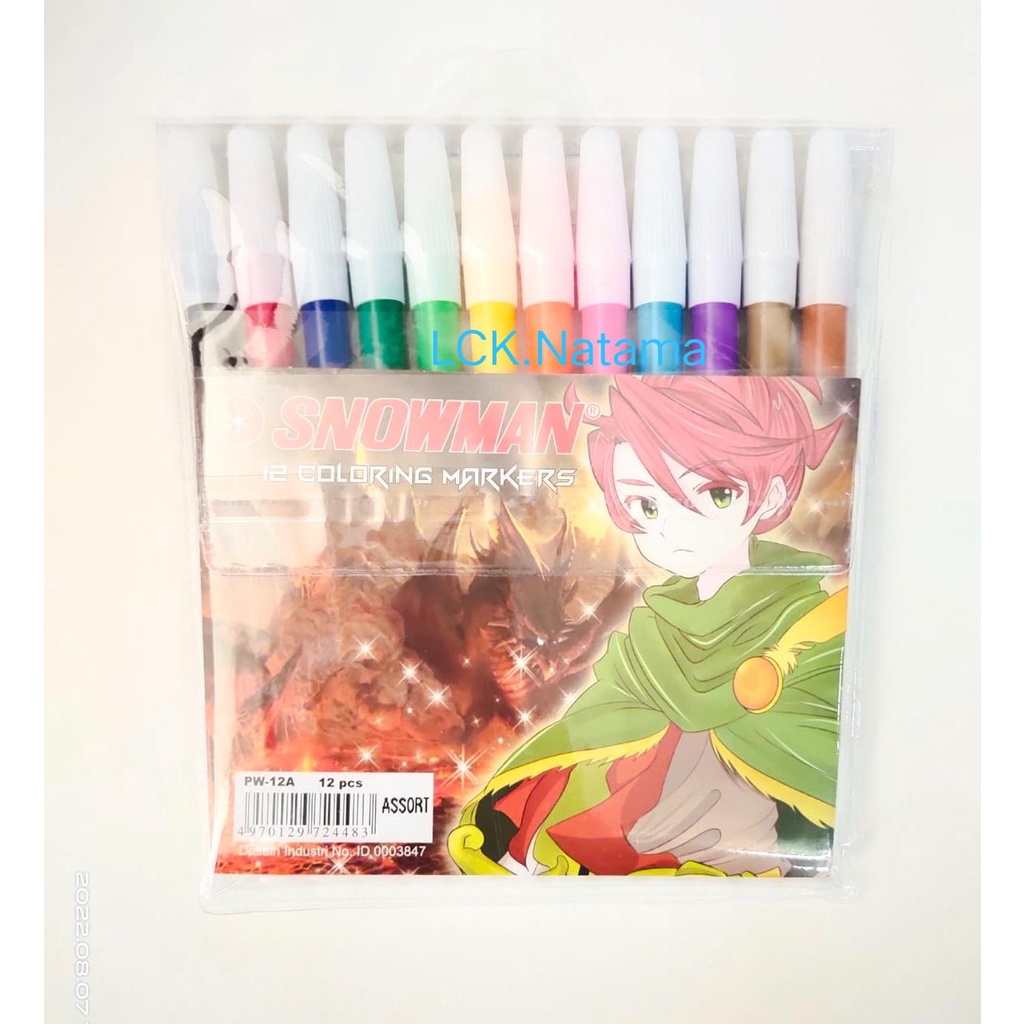 

SNOWMAN Colours Marker PW-12A spidol warna ukuran pinsil pensil color warna menggambar mewarnai kertas gambar bisa untuk kado