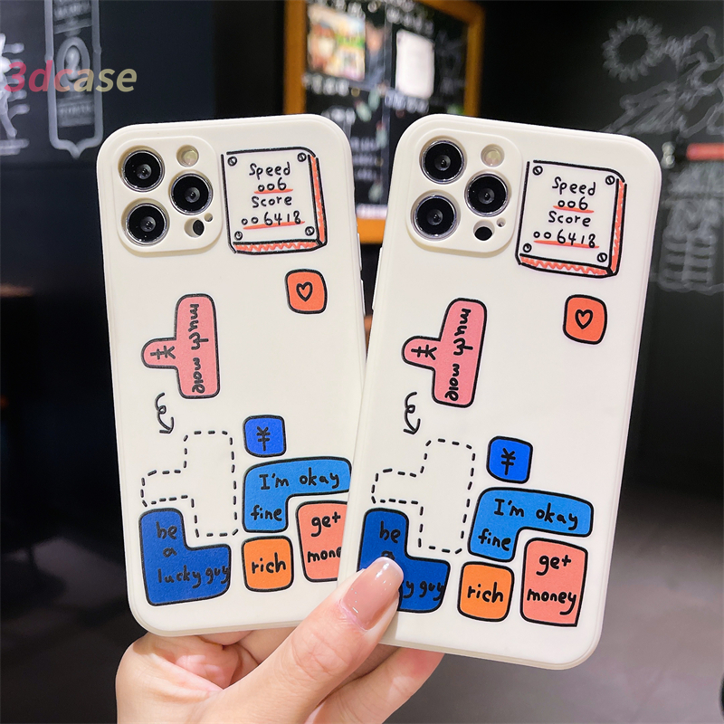 Tetris Game Glossy Camera Lens Protector Casing Soft Case Xiaomi Redmi POCO X3 NFC X3 PRO M3 Redmi 9C NFC 9A 9i 9T 9 Power 10X POCO M2 PRO Redmi Note 9 8 10 10S 9 PRO MAX 9S