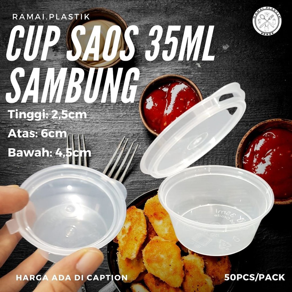 Cup saos sambung 25ml-35ml isi 50pcs/ pack