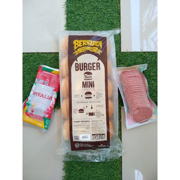 

Roti Burger Bernardi Mini isi 20 + Beef Burger Vitalia Mini isi 20