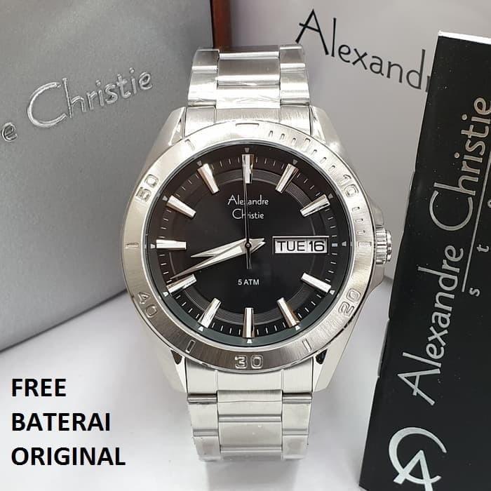 Alexandre Christie Ac 6512 Pria Silver Black Original
