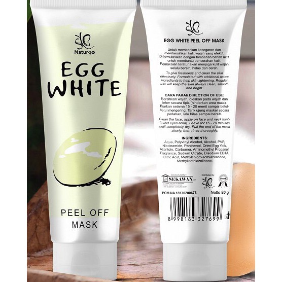 BPOM SYB EGG WHITE MASK / egg mask/masker telor / peel off naturgo syb