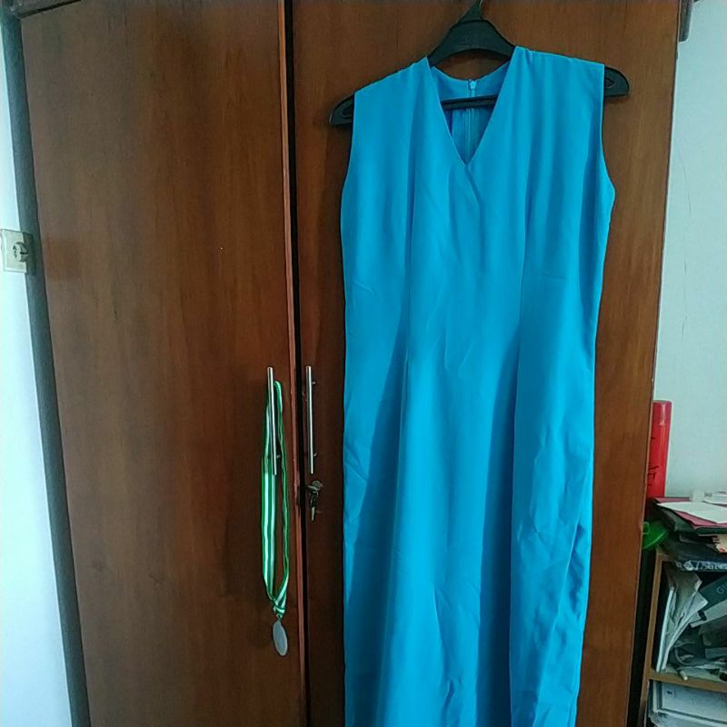 dress panjang dalaman blazer toska
