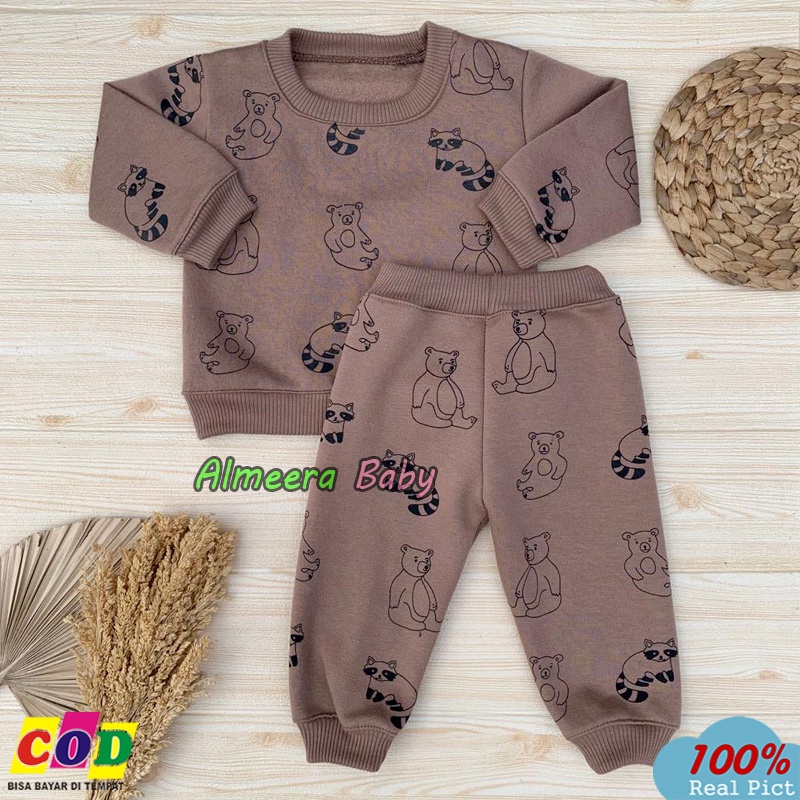 Setelan Baju Bayi Setelan Sweater Bayi Celana Jogger Usia 3-12 Bulan Almeera Baby And Kids