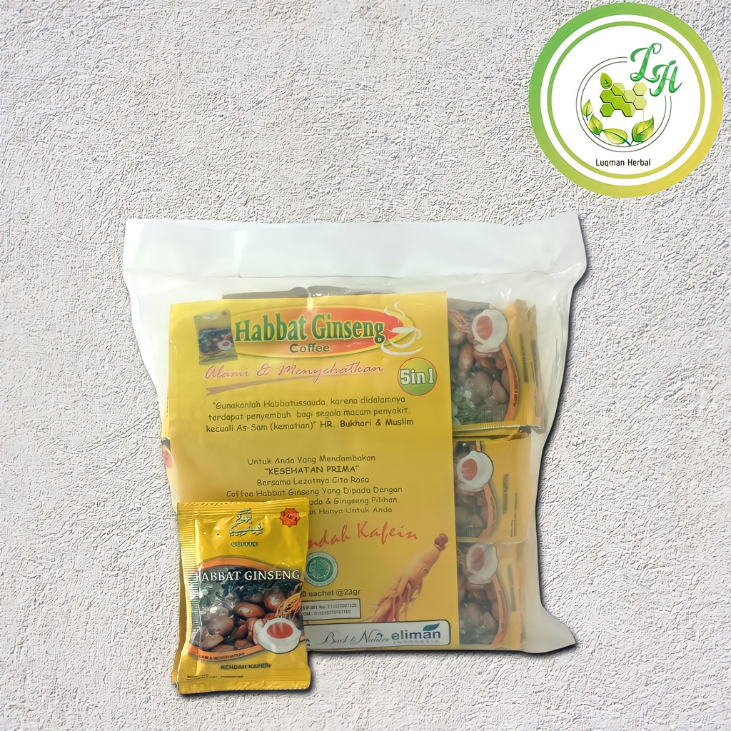 

Kopi Habbat Ginseng 5 in 1 El Iman Isi 30 sachet