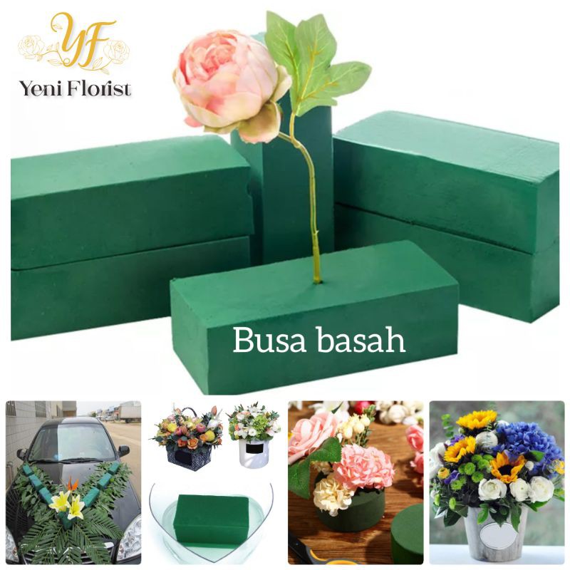 busa basah / busa bunga / floral foam / oasis/ busa hijau / busa dekorasi/ putek