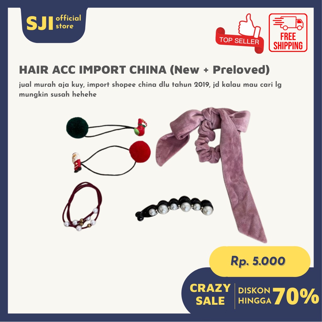 [NEW AND PRELOVED MIX] KARET IKAT HAIR TIE HAIRTIE RAMBUT AKSESORIS FASHION ACCESSORIES JEPIT PIN SC