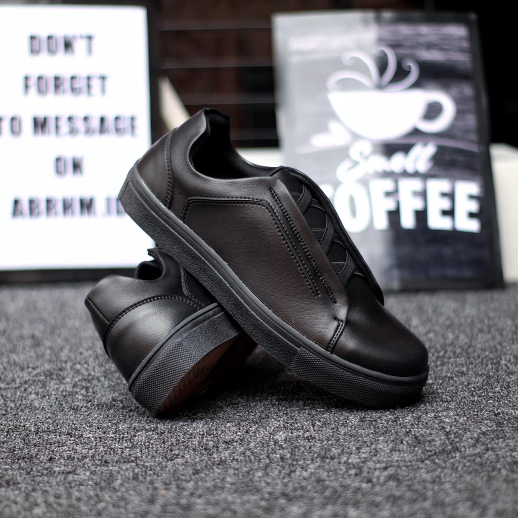 ALLE Sepatu Kasual Sneakers Pria Trendy Kulit Pu Original Distro Kerja Kantor Kuliah Ori