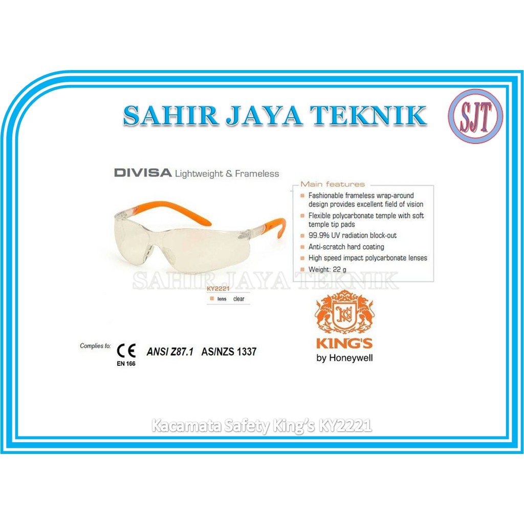 Kacamata Safety Kings KY2221 Safety Glass Kings KY2221 Harga Per pcs