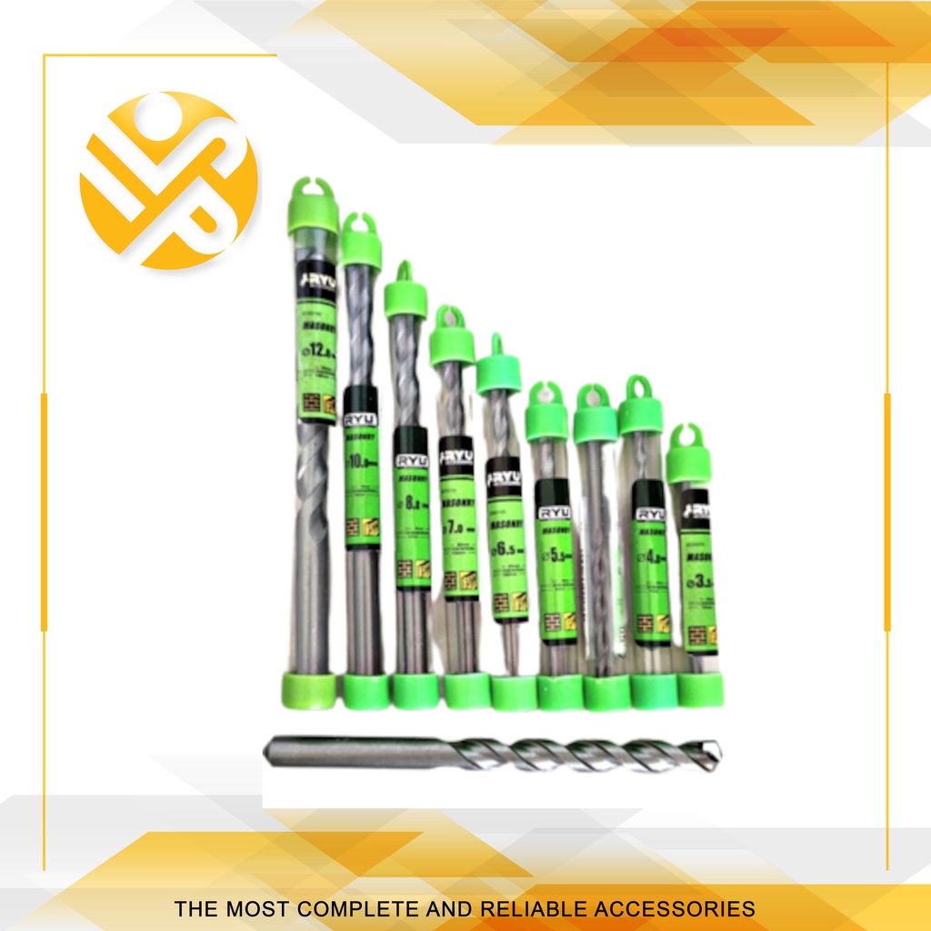 Mata Bor Beton RYU Pilih Ukuran Tembok Lengkap / Masonry Drill Bits -