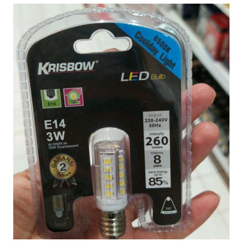 Krisbow bohlam lampu LED E14 putih/kuning 3W/5W