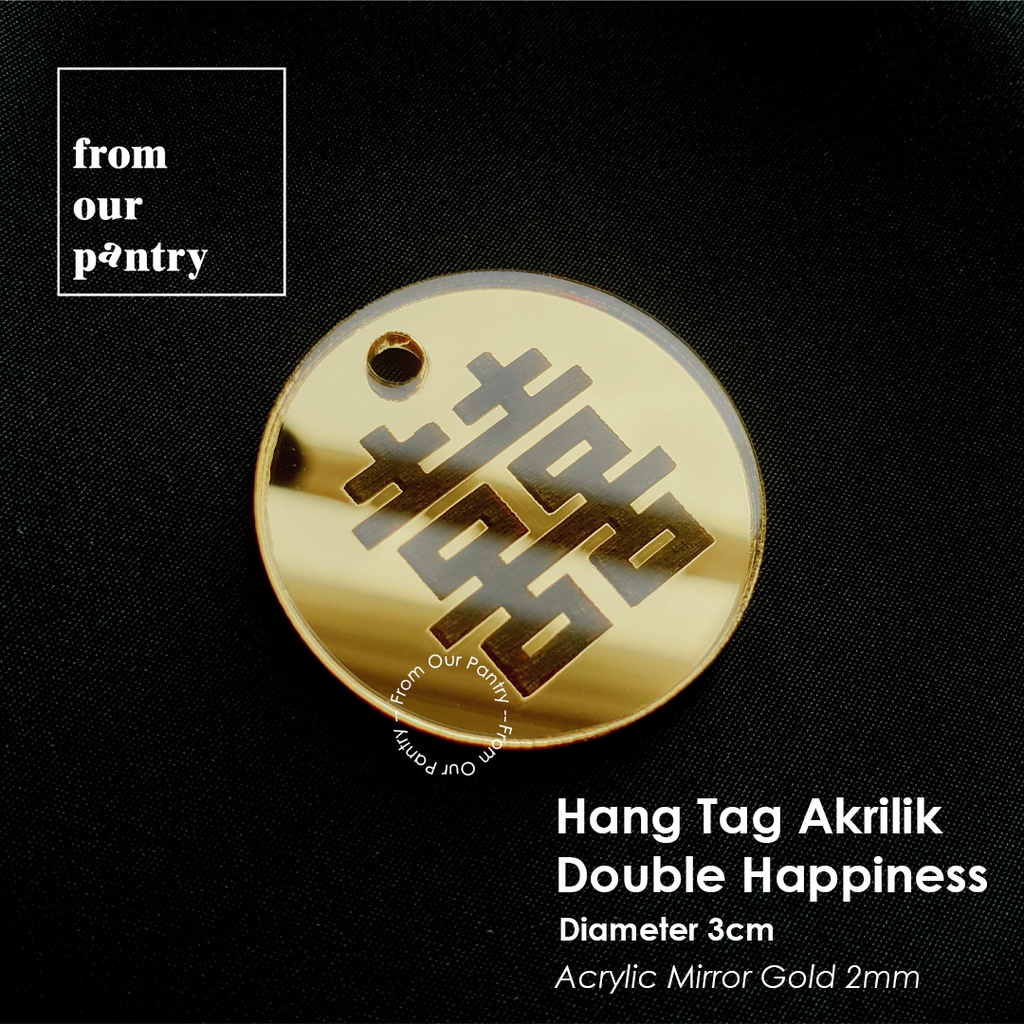 

Hang Tag Akrilik - Hiasan Gantungan Wedding Sangjit Shuang Xi Double Happiness Round Hampers