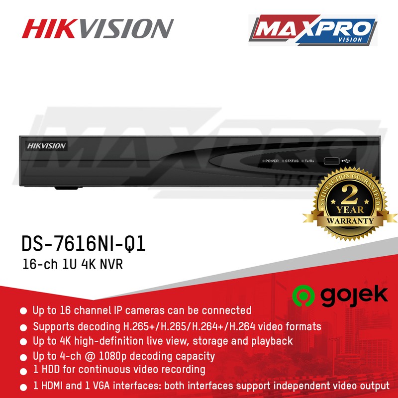 DS-7616NI-Q1 - HIKVISION NVR 16 CH