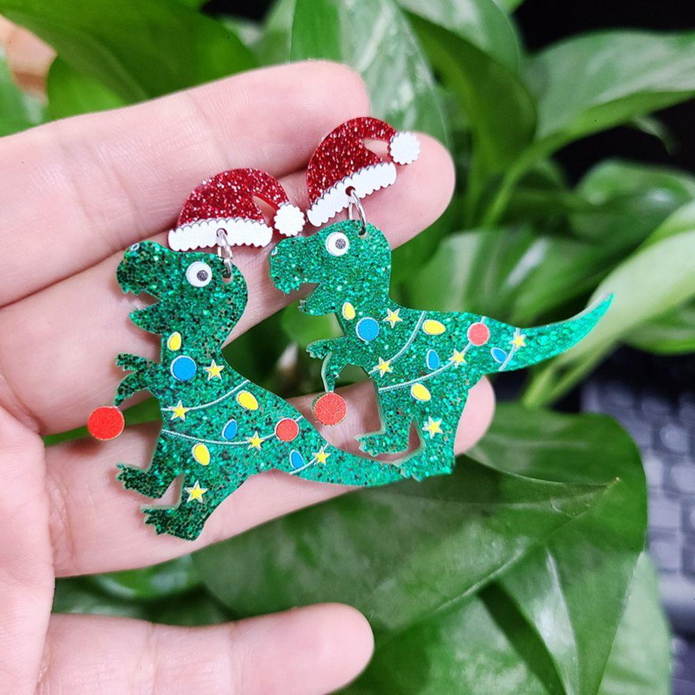 Nanas Anting Natal Fashion Perhiasan Fashion Dinosaurus Snowflake Xmas Hadiah Akrilik