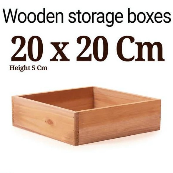 Storage Wooden box 20x20x5 Cm Kotak kayu tempat penyimpanan seserahan