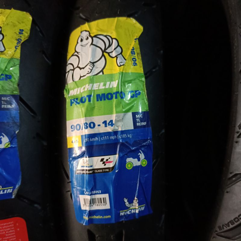 BAN TUBELESS 90/80 14 MICHELIN PILOT MOTO GP  BAN MICHELIN PILOT MOTO GP UKURAN 90/80 RING 14 TUBELE