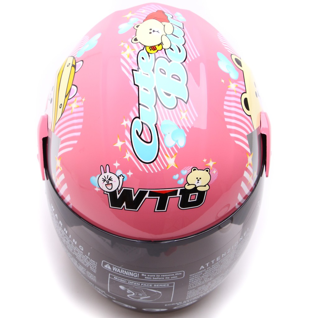 [Helm Dewasa] WTO Helmet Z1R KOP - Cute Bear - Pink + Promo Gratis Sarung Tangan