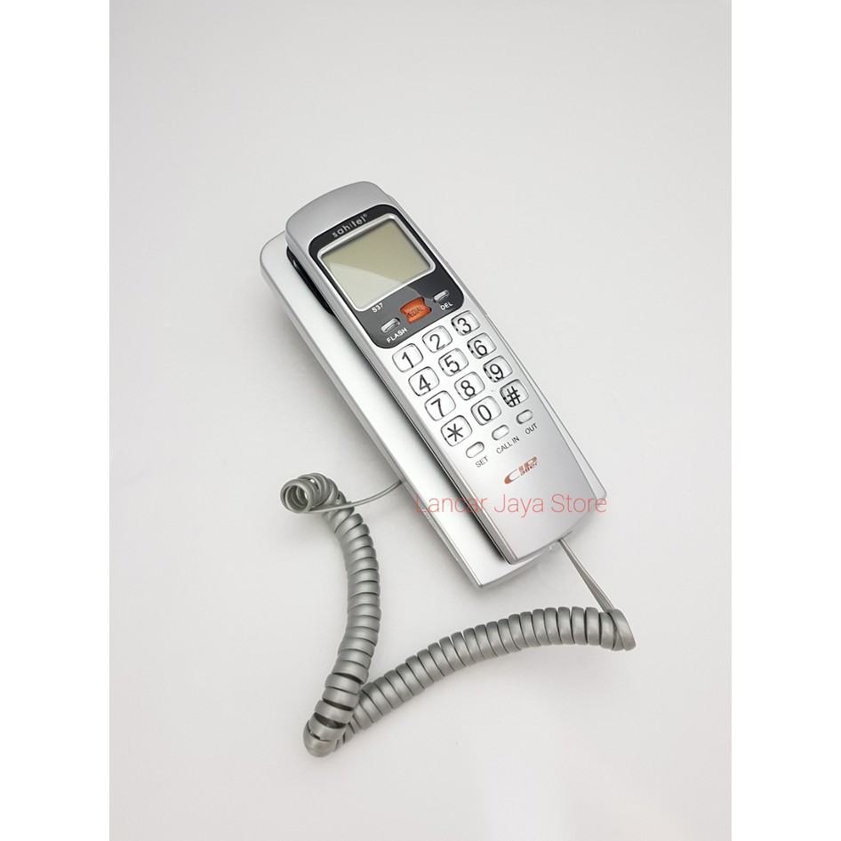 Telepon Kabel Sahitel S37S ( Silver ) Pesawat Telepon Rumah S-37S - Abu-abu