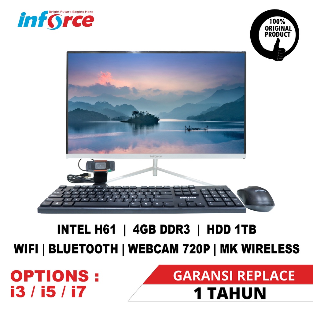 Inforce AIO All in One 24&quot; i3 / i5 / i7 4GB 1TB HDD Intel H61 PC Desktop Slim