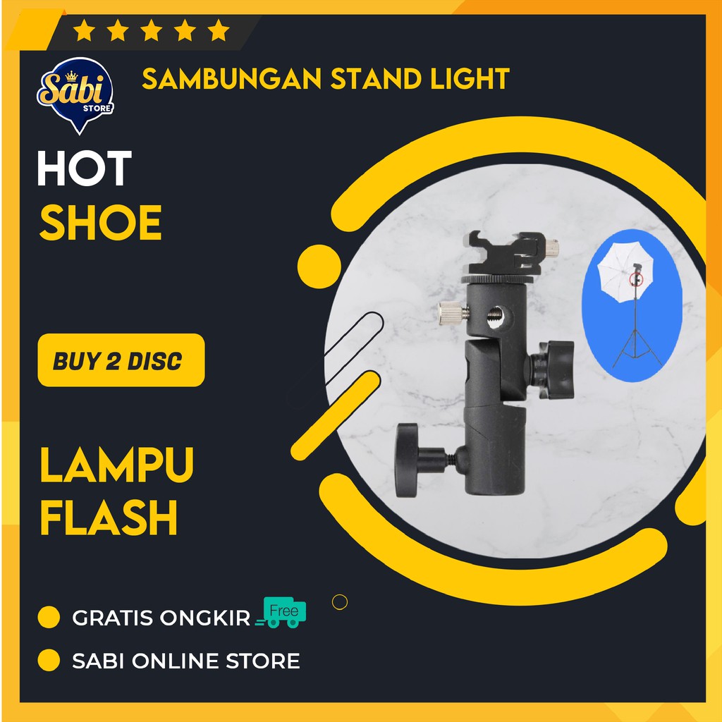 SAMBUNGAN TRIPOD / HOT SHOE LAMPU FLASH KAMERA TRIPOD LIGHT STAND