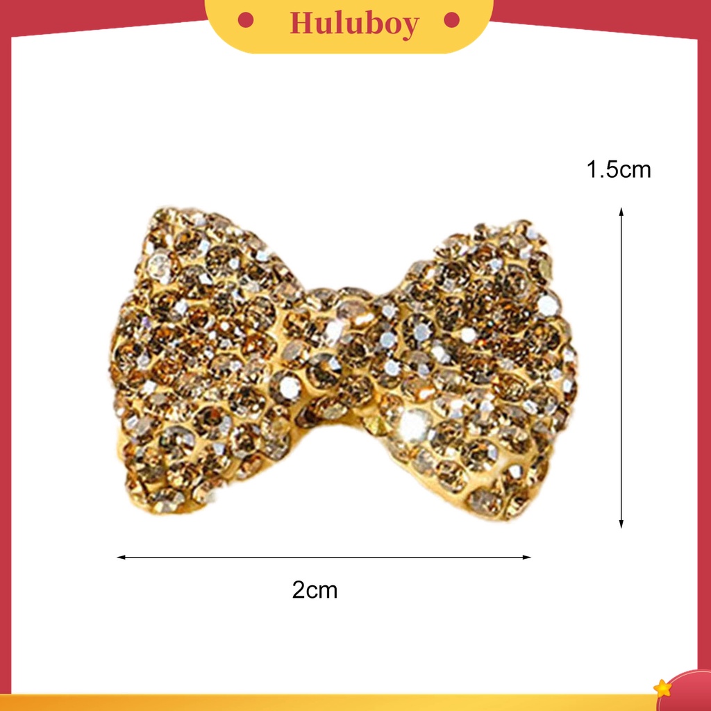 Huluboy Huluboy♡ Ornamen Pita 3D Glitter Berlian Imitasi Warna-Warni Untuk Dekorasi Manicure Wanita