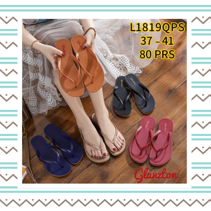 SANDAL IMPORT MODEL FLAT WANITA KASUAL NYAMAN DAN MODIS GLANZTON L1819Q-PS UK 37-41