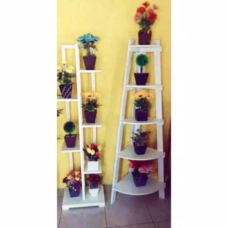  Rak  bunga  kayu minimalis  zig zag pojok  tinggi 130cm Shopee Indonesia