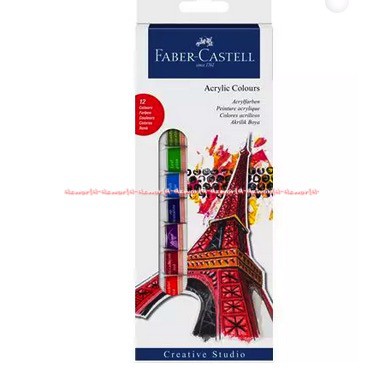 Faber Castell Acrylic Colour Acrylfarben 12 Colour Cat Akrilik Faber Castel