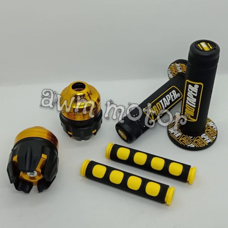 [Paket Hemat]Handgrip Protaper Plus Jalu As Roda Depan Plus karet Handle Universal