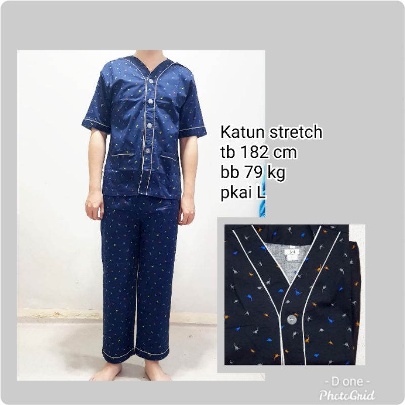 Piyama pria katun stret