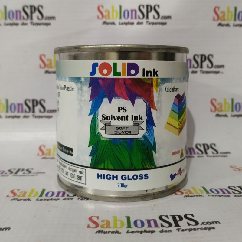 TINTA SABLON PLASTIK 200GR SOFT SILVER HDPE PE PP BASIS MINYAK SOLVENT