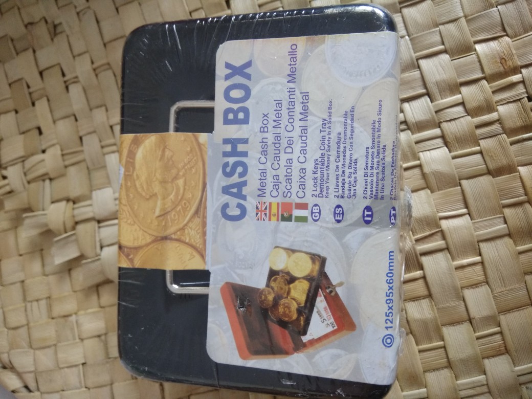 Cash Box Brankas Mini 125 X95 X 60 Mm Kotak Brangkas  Uang Perhiasan Besi Murah Deposit Box  500gr