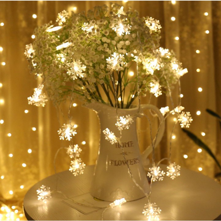 DODORY Lampu Tumblr Salju 8,5m Dekorasi Natal Snowflake Lamp Snow Decor Keping Salju Christmas