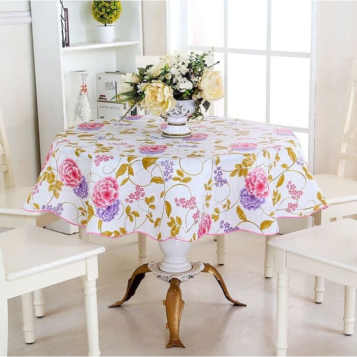 Round taplak meja bulat motif anti air ukuran besar Round taplak meja bulat motif anti air ukuran besar